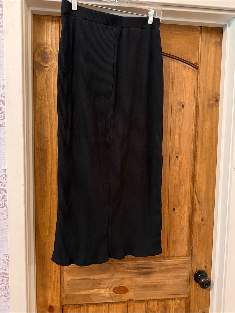 Old Navy Black Ribbed Midi Skirt